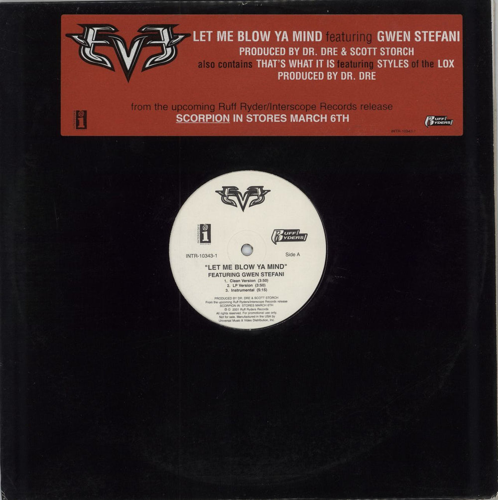 Eve Let Me Blow Ya Mind US Promo 12" vinyl single (12 inch record / Maxi-single) INTR-10343-1