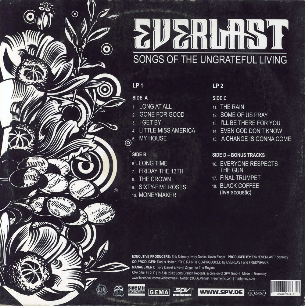 Everlast Songs Of The Ungrateful Living German 2-LP vinyl record set (Double LP Album) 886922601712