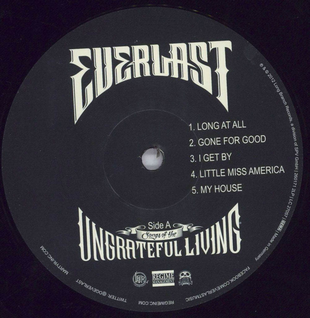 Everlast Songs Of The Ungrateful Living German 2-LP vinyl record set (Double LP Album) EVT2LSO829667