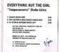 Everything But The Girl Temperamental [Radio Edits] US Promo CD-R acetate CDR ACETATE