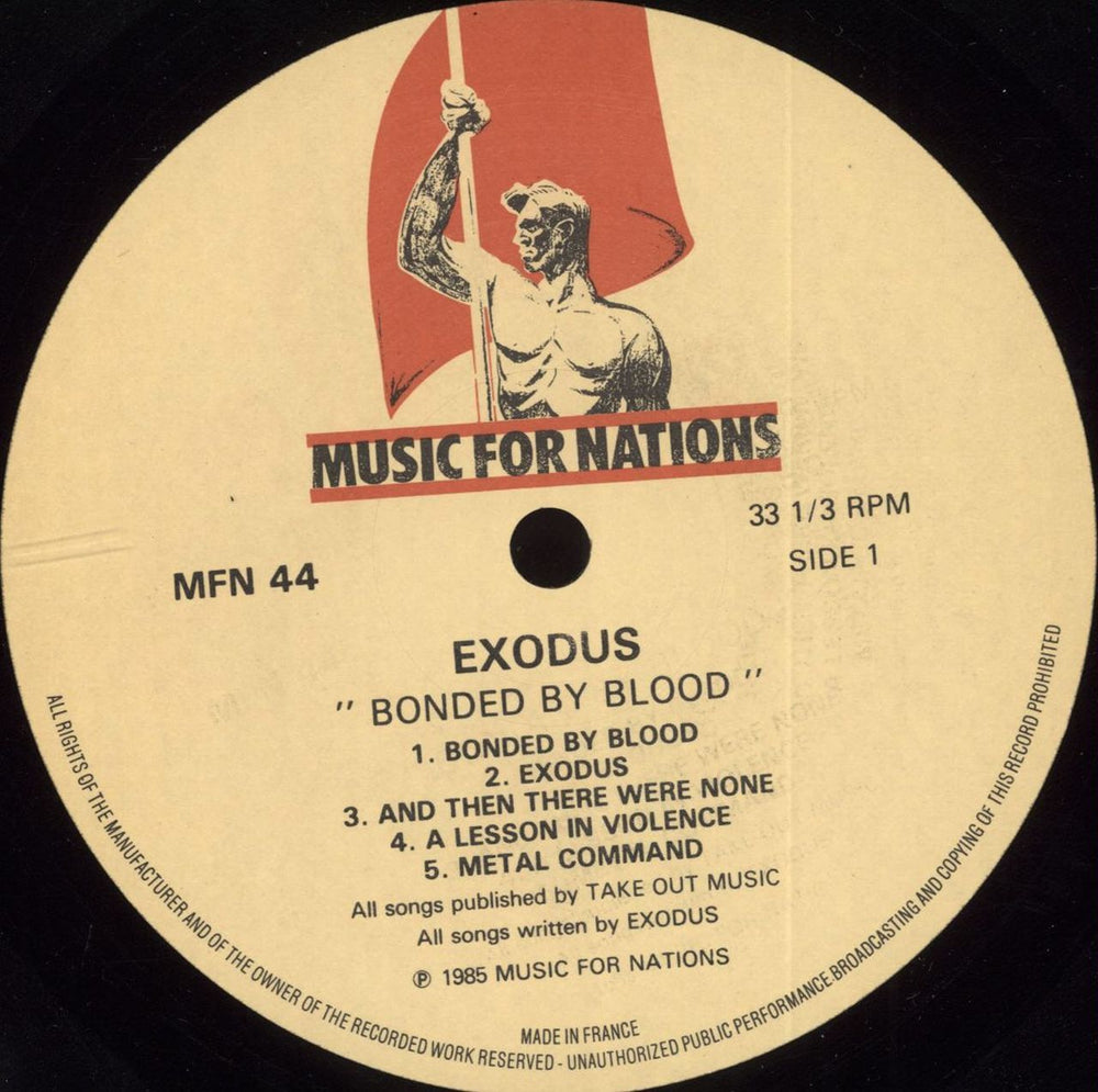 Exodus Bonded By Blood - 1st - EX UK vinyl LP album (LP record) EX-LPBO612678