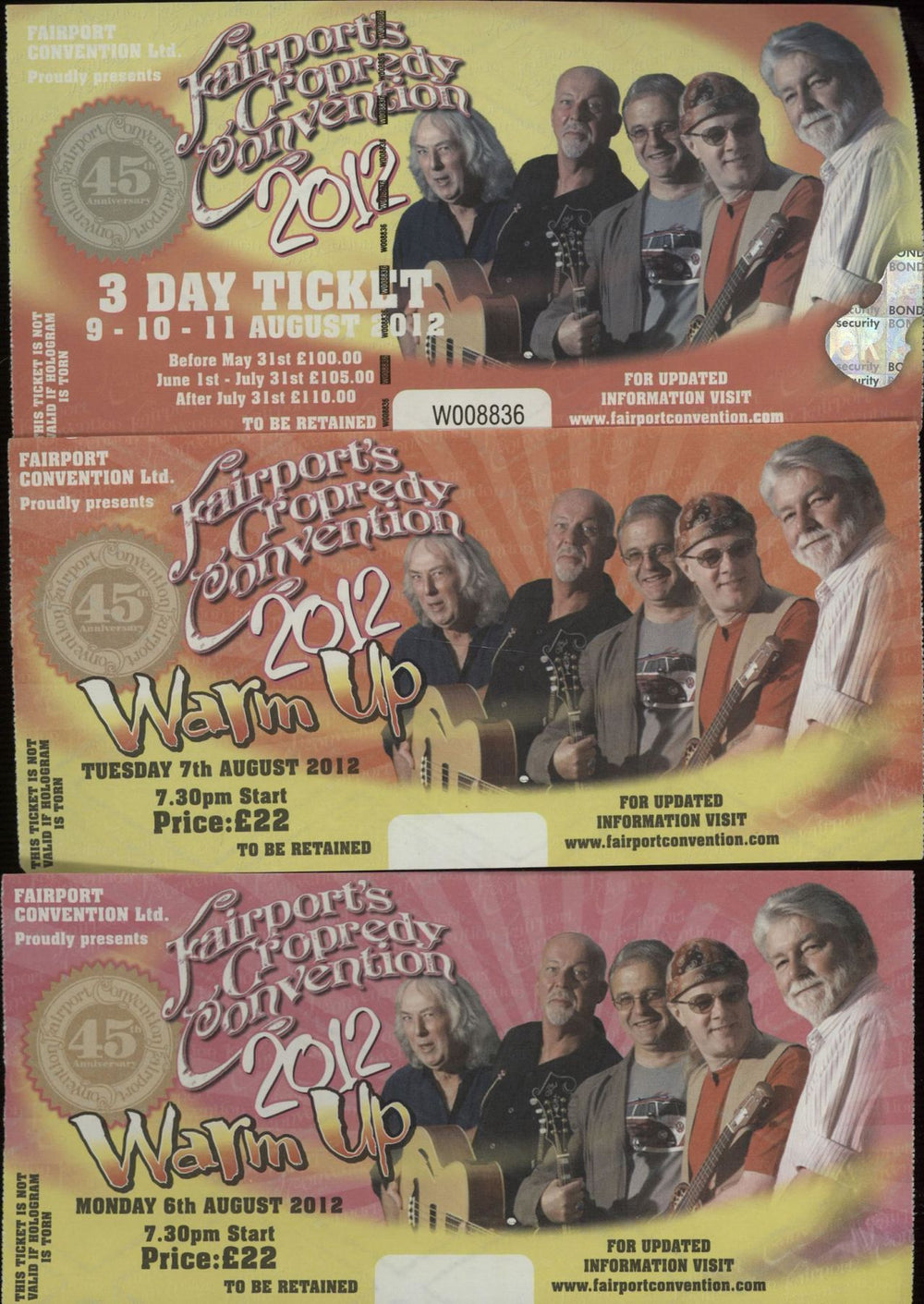 Fairport Convention Cropredy Festival 2012 + Ticket Stubs UK Promo tour programme F-CTRCR663369