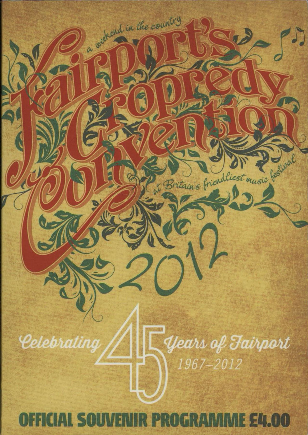 Fairport Convention Cropredy Festival 2012 + Ticket Stubs UK Promo tour programme TOUR PROGRAMME