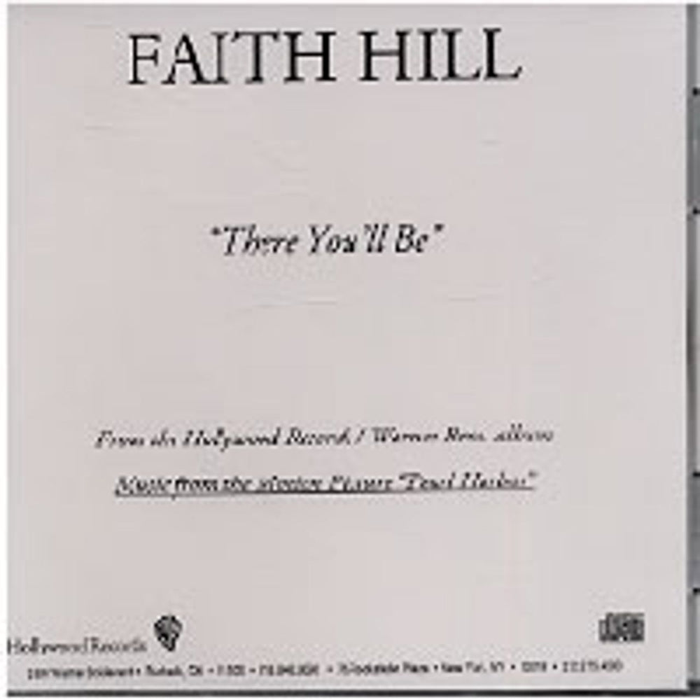 Faith Hill There You'll Be US Promo CD-R acetate CD ACETATE