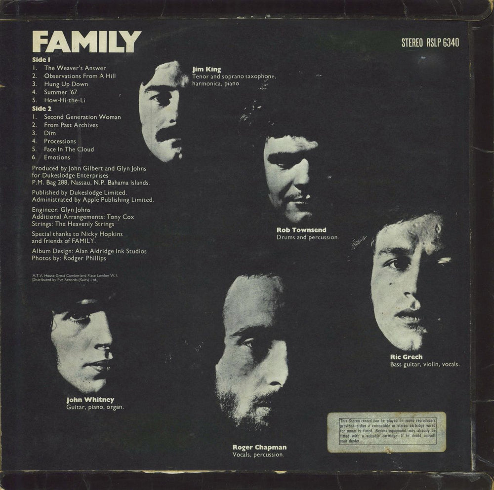 Family Family Entertainment UK vinyl LP album (LP record)