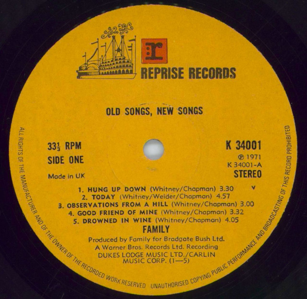 Family Old Songs New Songs UK vinyl LP album (LP record) FMLLPOL526685