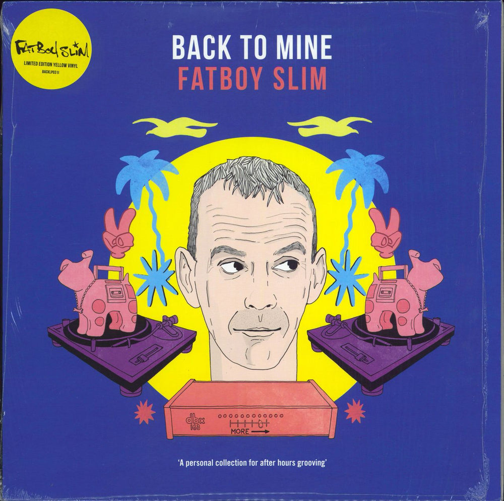 Fatboy Slim Back To Mine - Yellow vinyl UK 2-LP vinyl record set (Double LP Album) BACKLP31