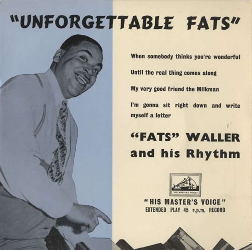 Fats Waller Unforgettable Fats UK 7" vinyl single (7 inch record / 45) 7EG8255