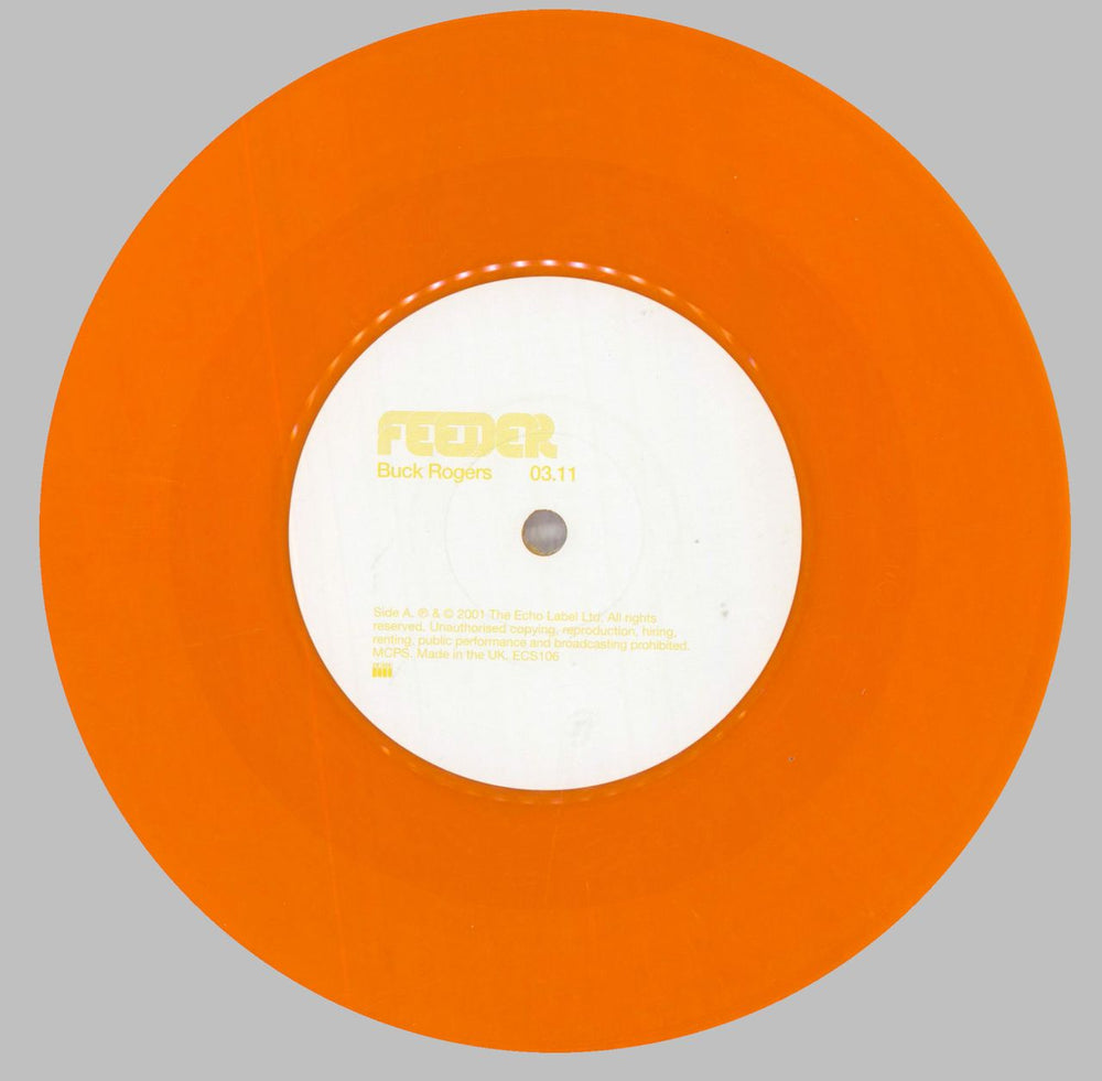 Feeder Buck Rogers - Orange Vinyl UK 7" vinyl single (7 inch record / 45) FEE07BU257282