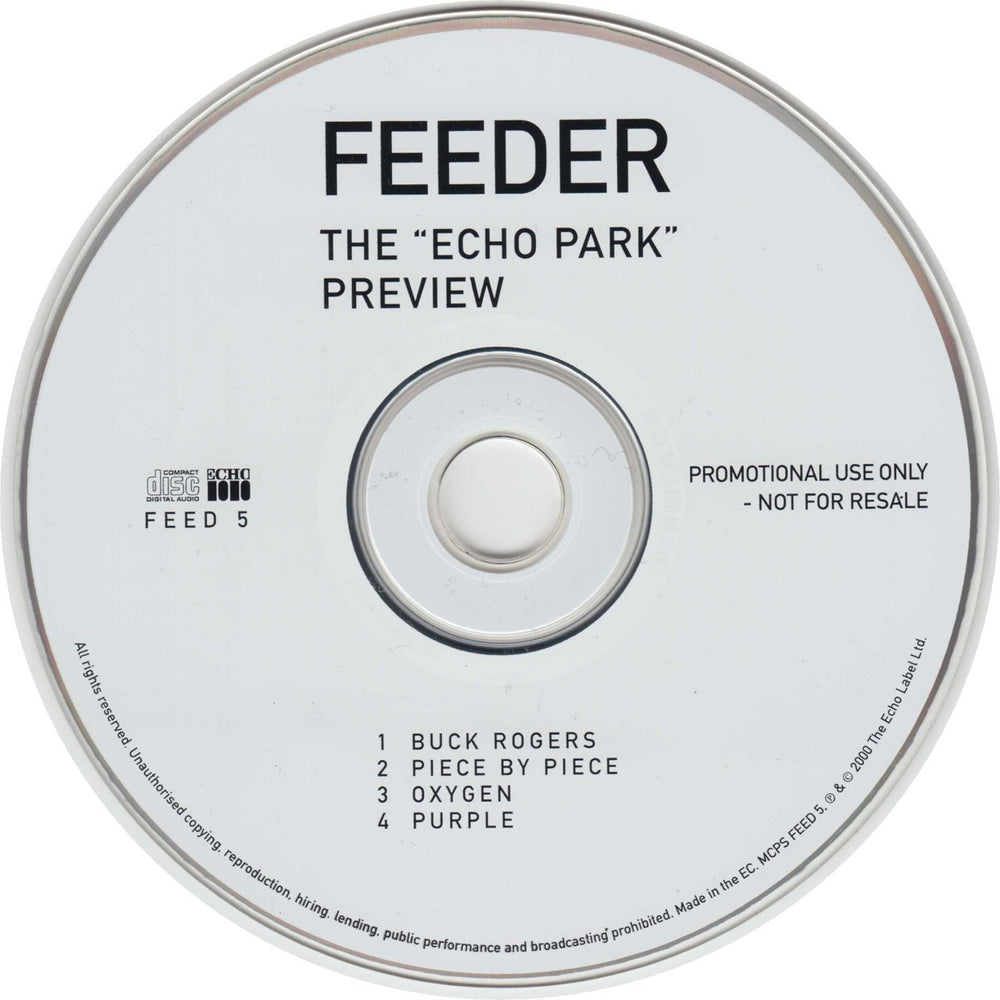 Feeder The Echo Park Preview European Promo CD single (CD5 / 5") FEED5