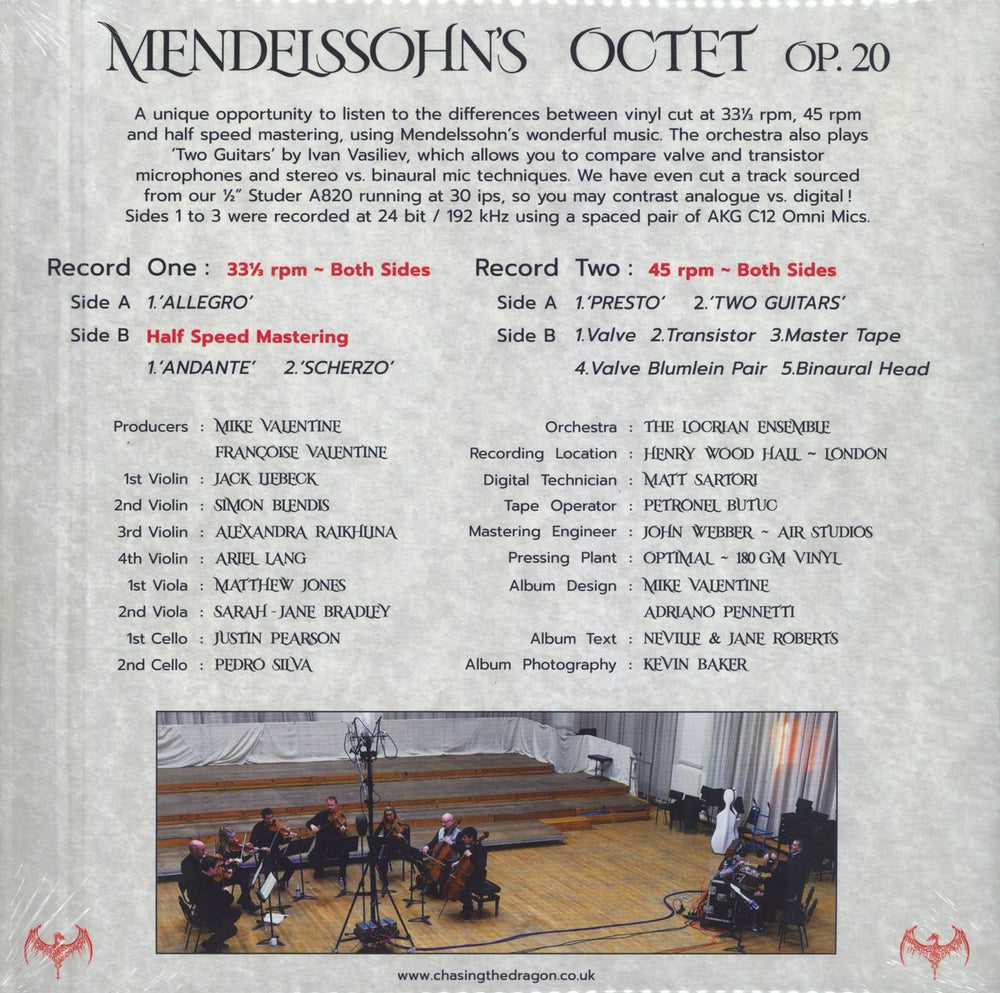 Felix Mendelssohn Mendelssohn's Octet Op. 20 - 180gm - Sealed UK 2-LP vinyl record set (Double LP Album)