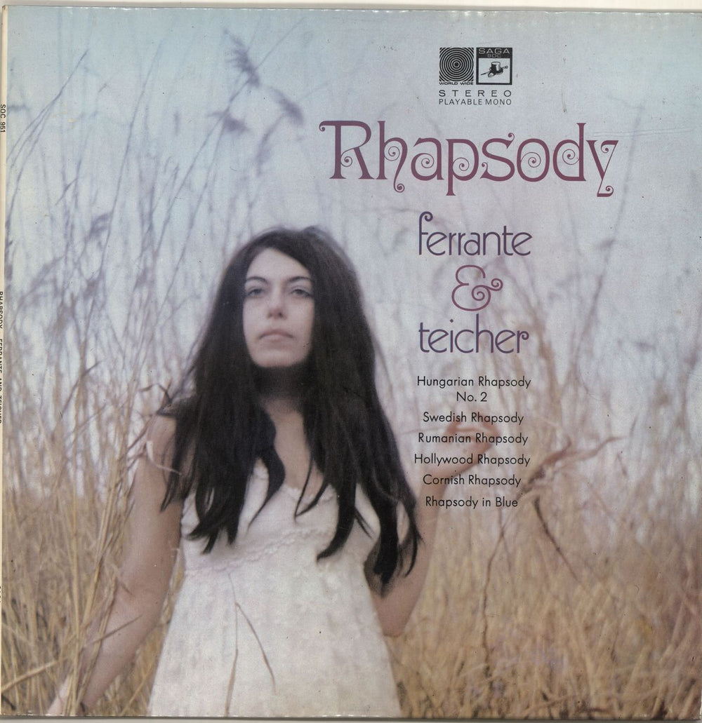 Ferrante And Teicher Rhapsody UK vinyl LP album (LP record) SOC951