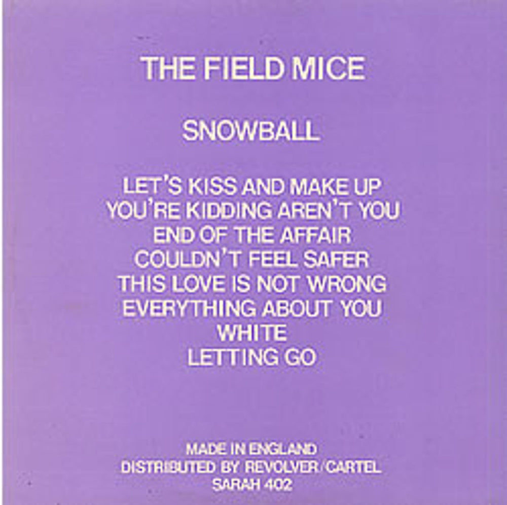 Field Mice Snowball UK 10" vinyl single (10 inch record) SARAH402