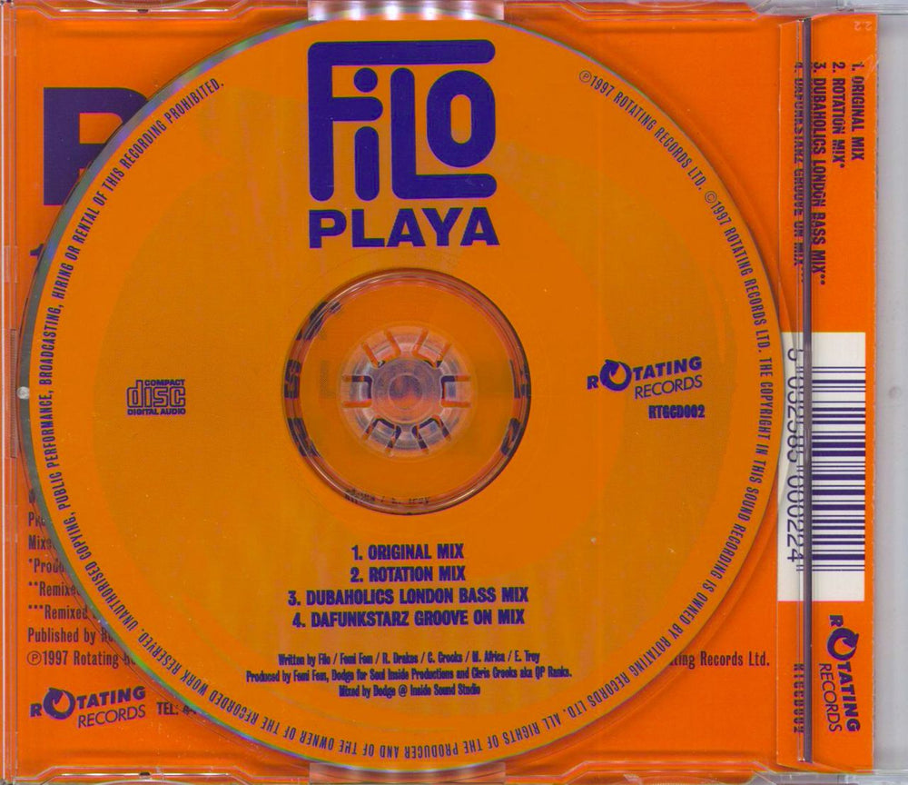 Filo Playa UK CD single (CD5 / 5")