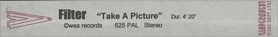 Filter Take A Picture UK Promo video (VHS or PAL or NTSC) PROMO VIDEO