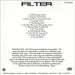 Filter The Amalganut US Promo CD-R acetate CDR ACETATE