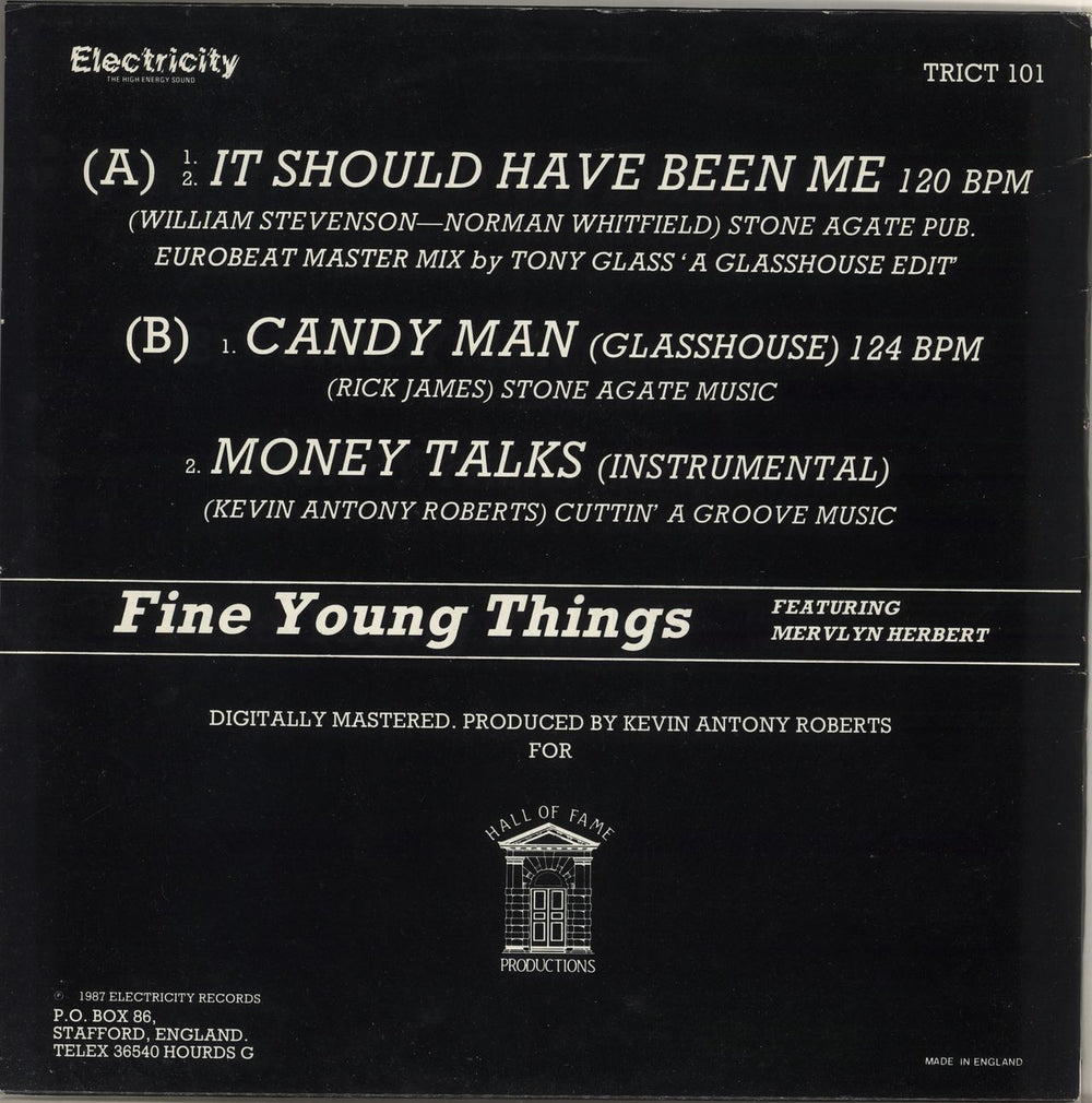 Fine Young Things It Should Have Been Me UK 12" vinyl single (12 inch record / Maxi-single)