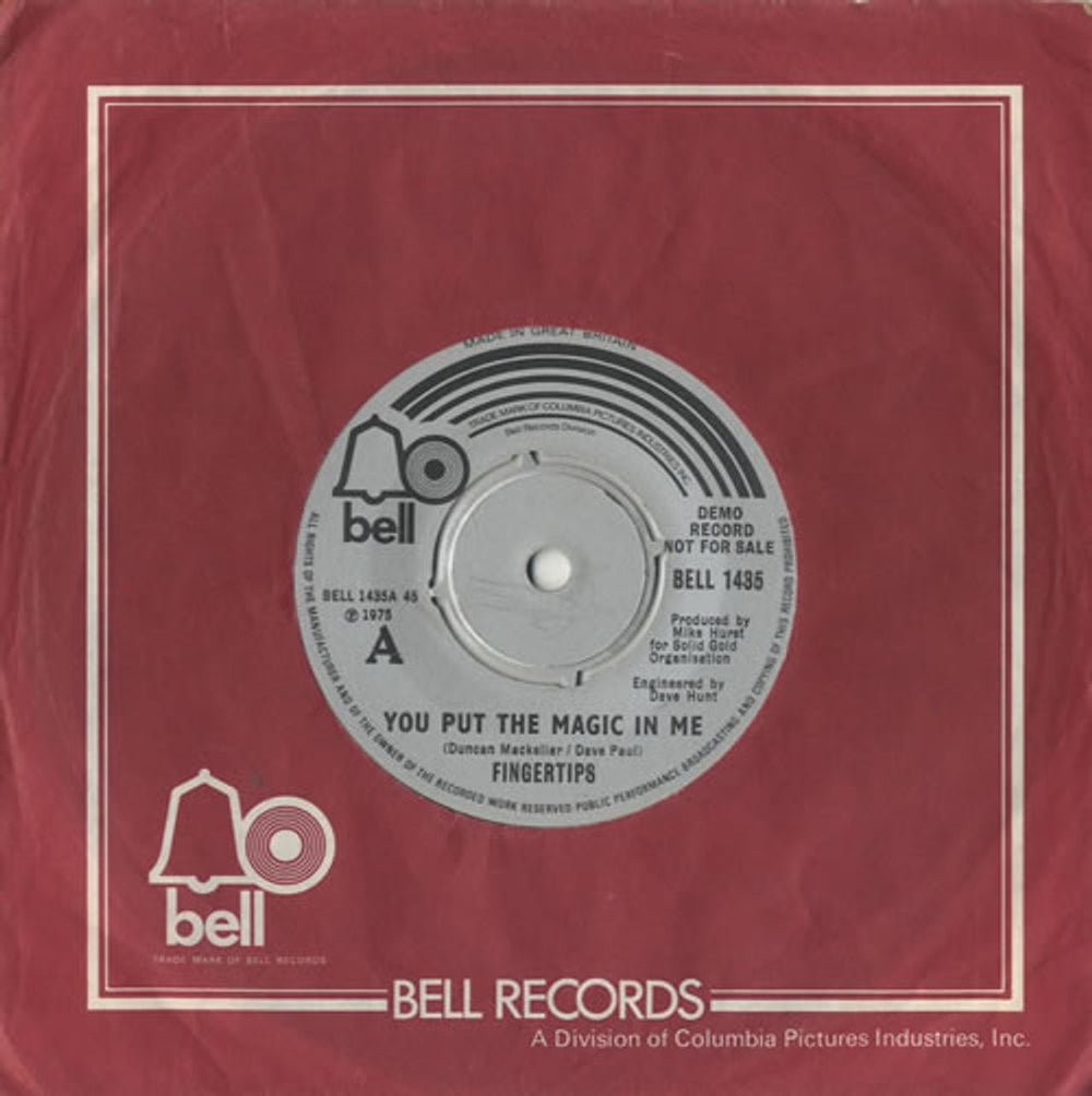 Fingertips You Put The Magic In Me UK Promo 7" vinyl single (7 inch record / 45) BELL1485