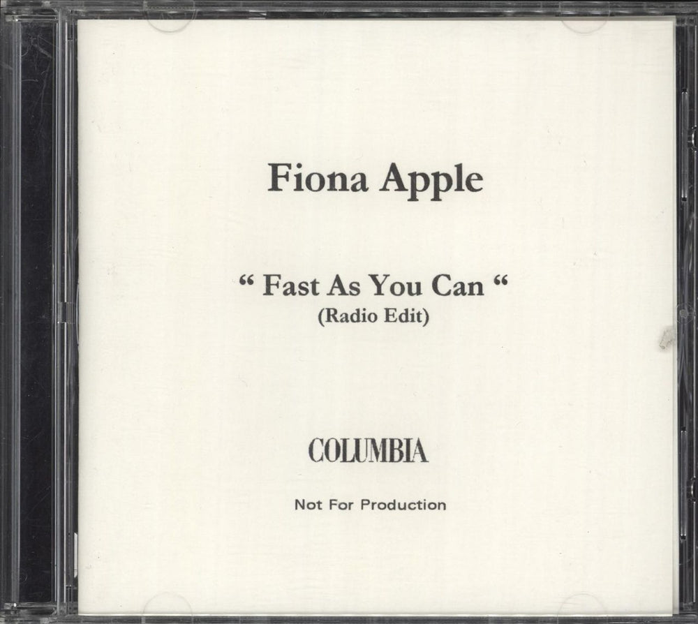 Fiona Apple Fast As You Can UK CD-R acetate PROMOTIONAL