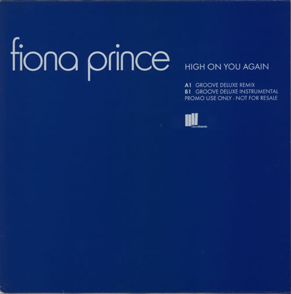 Fiona Prince High On You Again UK Promo 12" vinyl single (12 inch record / Maxi-single) DVS-1008-VTPRO2