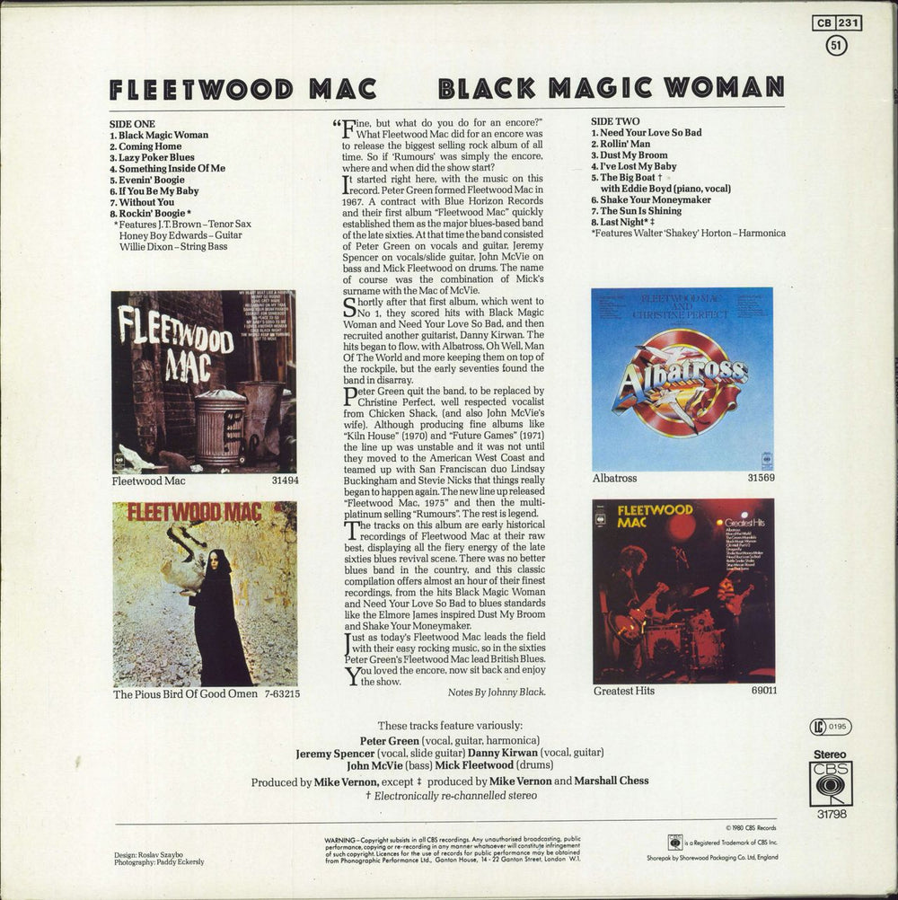 Fleetwood Mac Black Magic Woman - Gold promo stamp UK vinyl LP album (LP record)