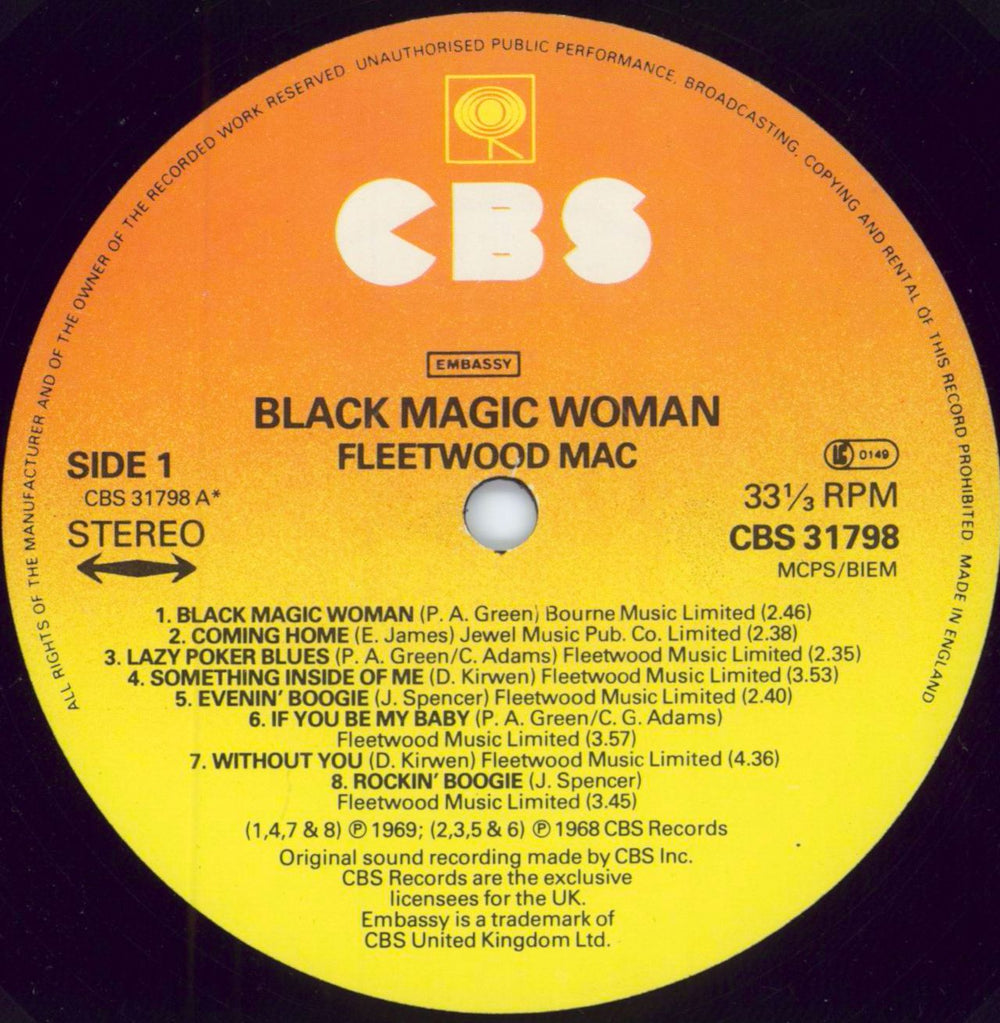 Fleetwood Mac Black Magic Woman - Gold promo stamp UK vinyl LP album (LP record) MACLPBL799255