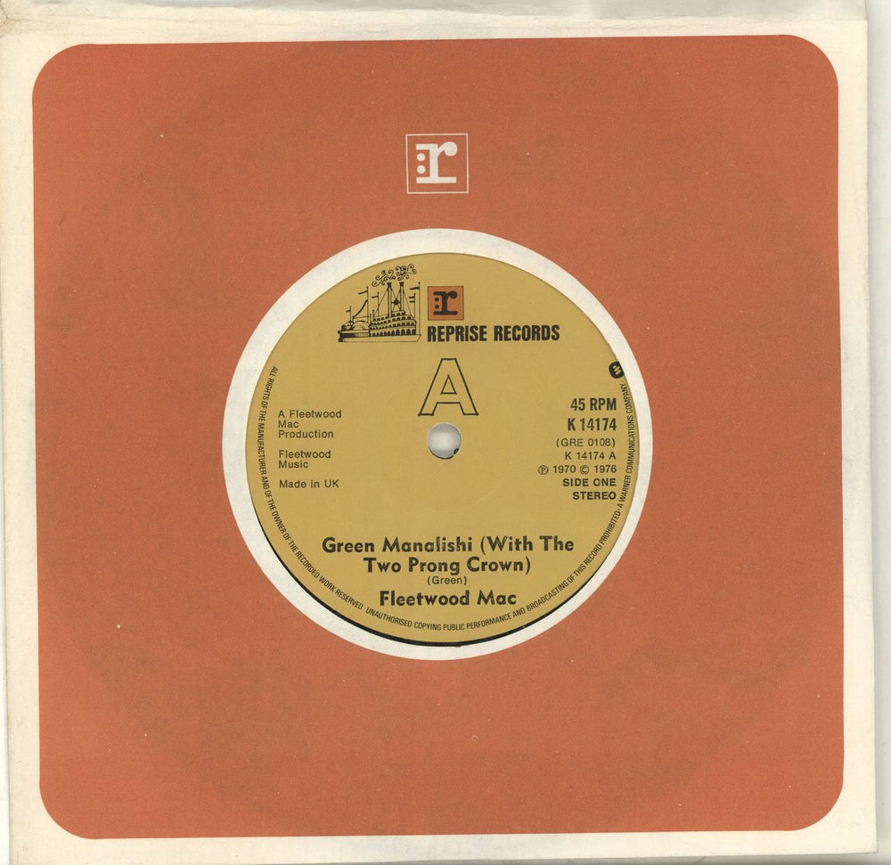 Fleetwood Mac Green Manalishi (With The Two Prong Crown) UK 7" vinyl single (7 inch record / 45) K14174