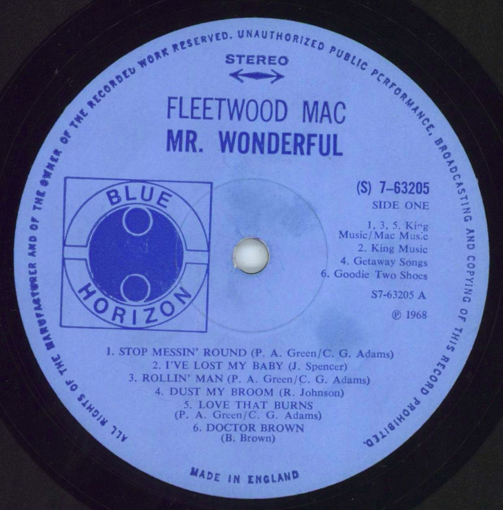 Fleetwood Mac Mr. Wonderful - 1st - VG UK vinyl LP album (LP record) MACLPMR546856