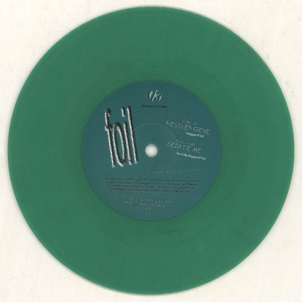 Foil Reviver Gene: Re-Recorded Version - Green Vinyl UK 7" vinyl single (7 inch record / 45) 5016025182046