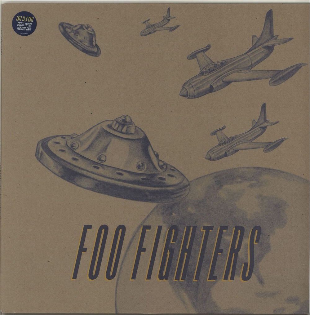 Foo Fighters This Is A Call - Luminous Vinyl - Promo Stickered UK 12" vinyl single (12 inch record / Maxi-single) 12CL753