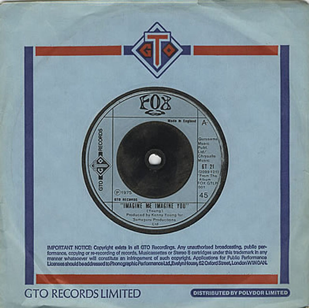 Fox Imagine Me Imagine You - Injection UK 7" vinyl single (7 inch record / 45) GT21