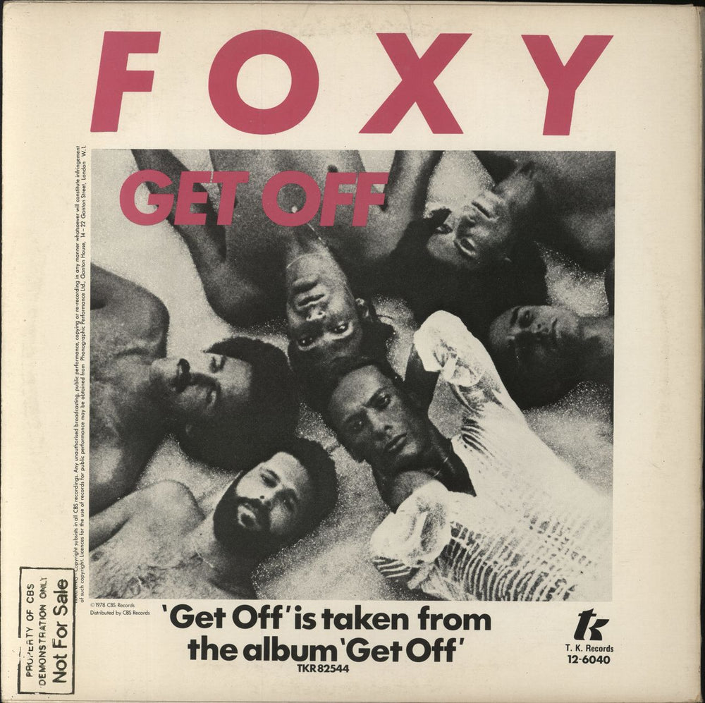 Foxy Get Off (Full Length Unedited Version) UK 12" vinyl single (12 inch record / Maxi-single)