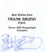 Frank Bruno Autographed Frank Bruno Photocard UK Promo photograph SIGNED PHOTOCARD