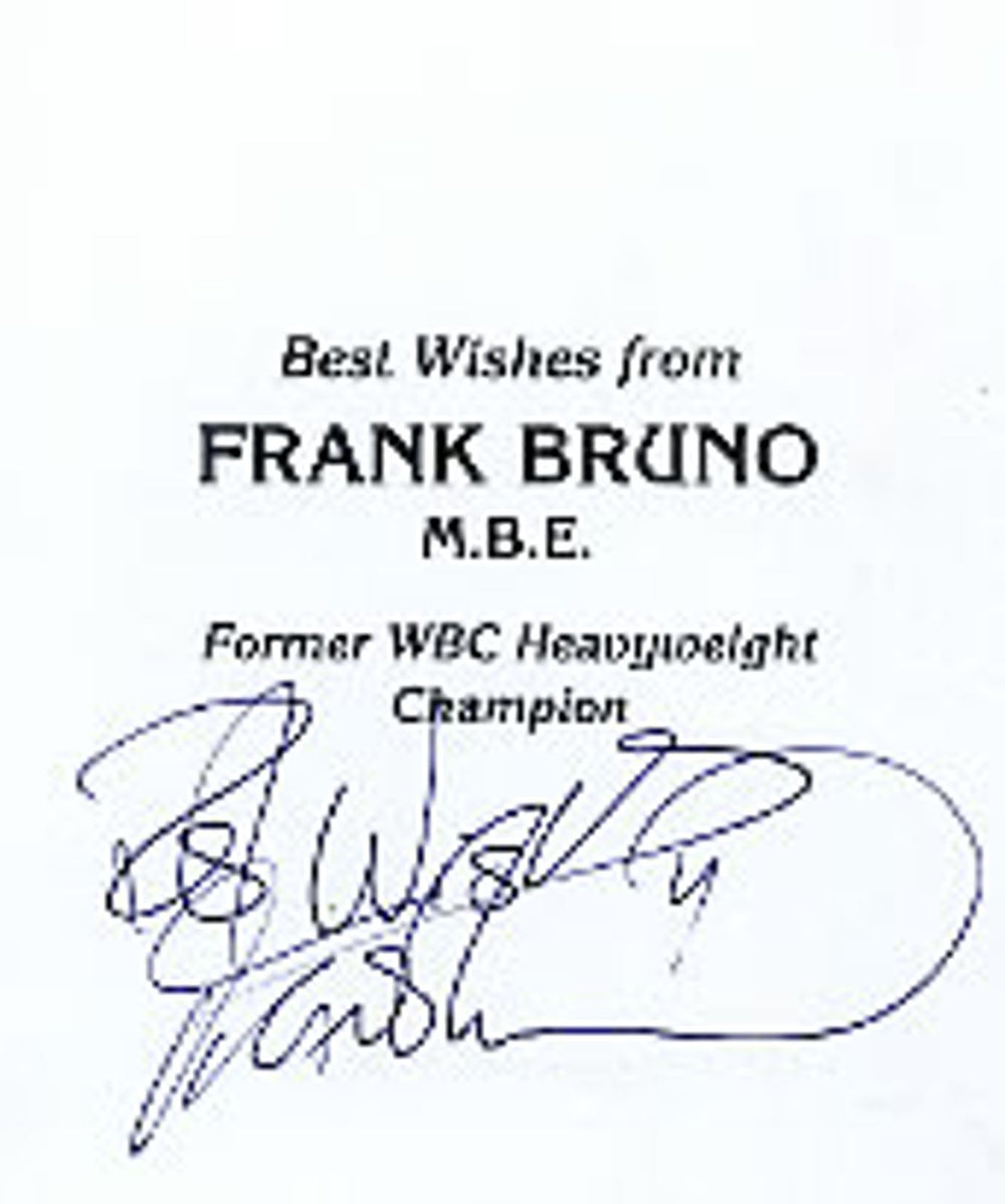 Frank Bruno Autographed Frank Bruno Photocard UK Promo photograph SIGNED PHOTOCARD