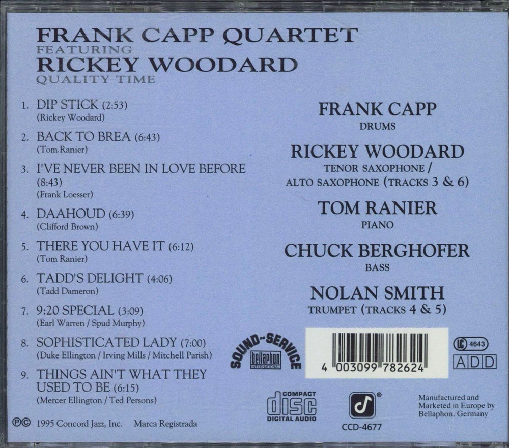 Frank Capp Quality Time German CD album (CDLP) 4003099782624