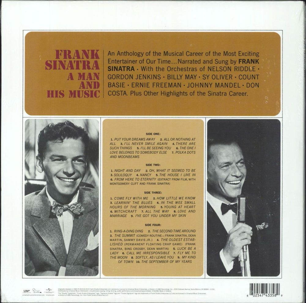 Frank Sinatra A Man And His Music: Remastered - 180 Gram - Sealed UK 2-LP vinyl record set (Double LP Album) 602547433589