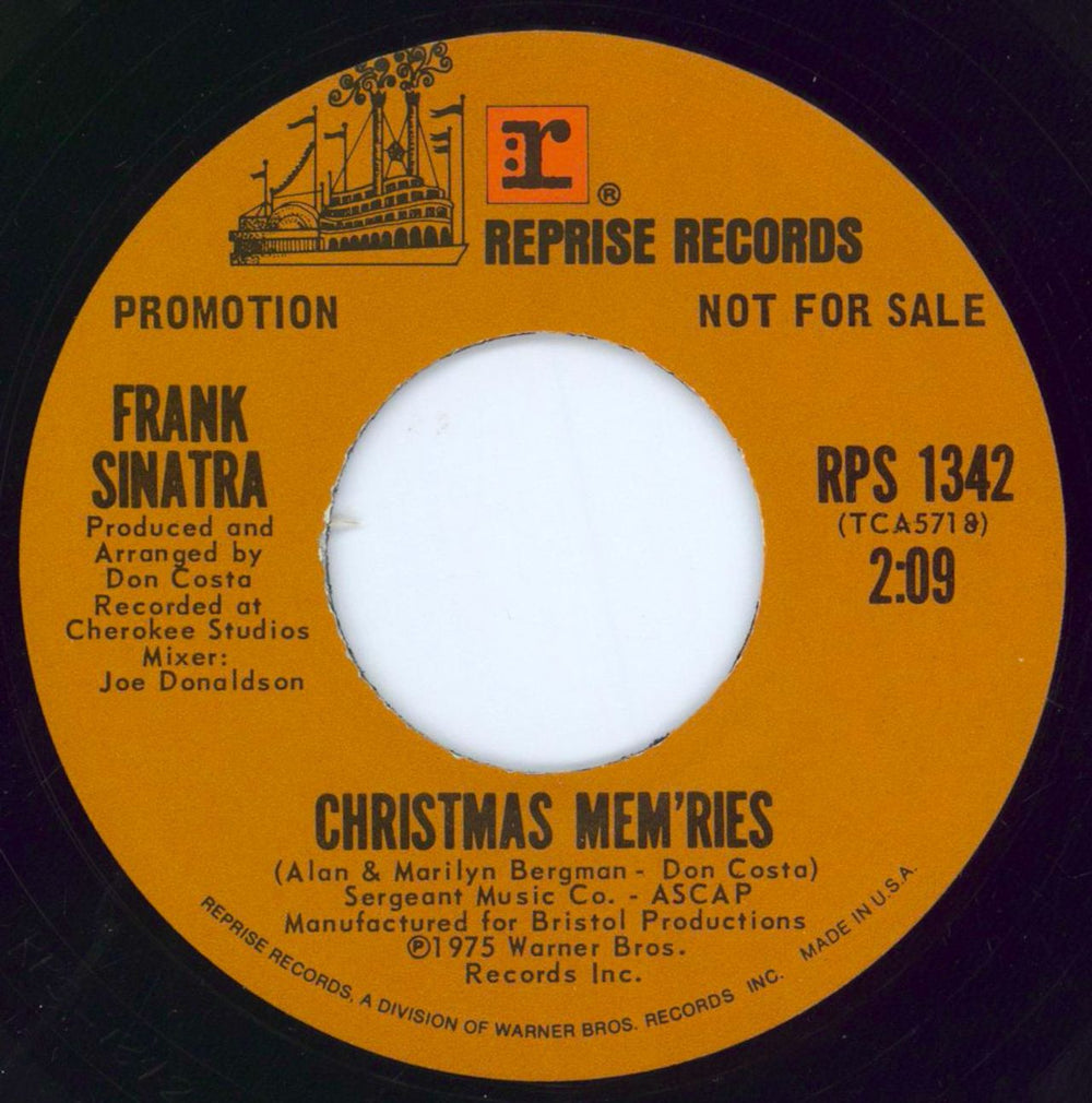 Frank Sinatra Christmas Mem'ries US Promo 7" vinyl single (7 inch record / 45) RPS134