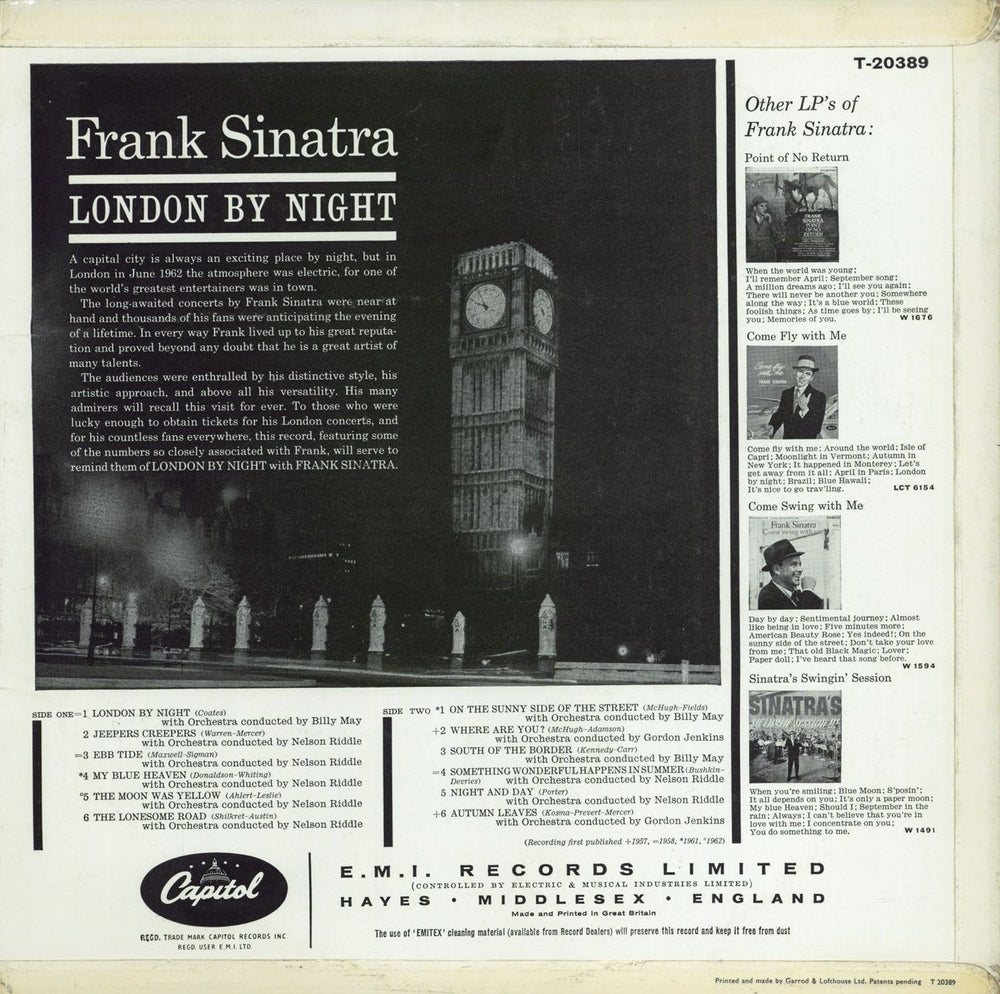 Frank Sinatra London By Night - 1st UK vinyl LP album (LP record)