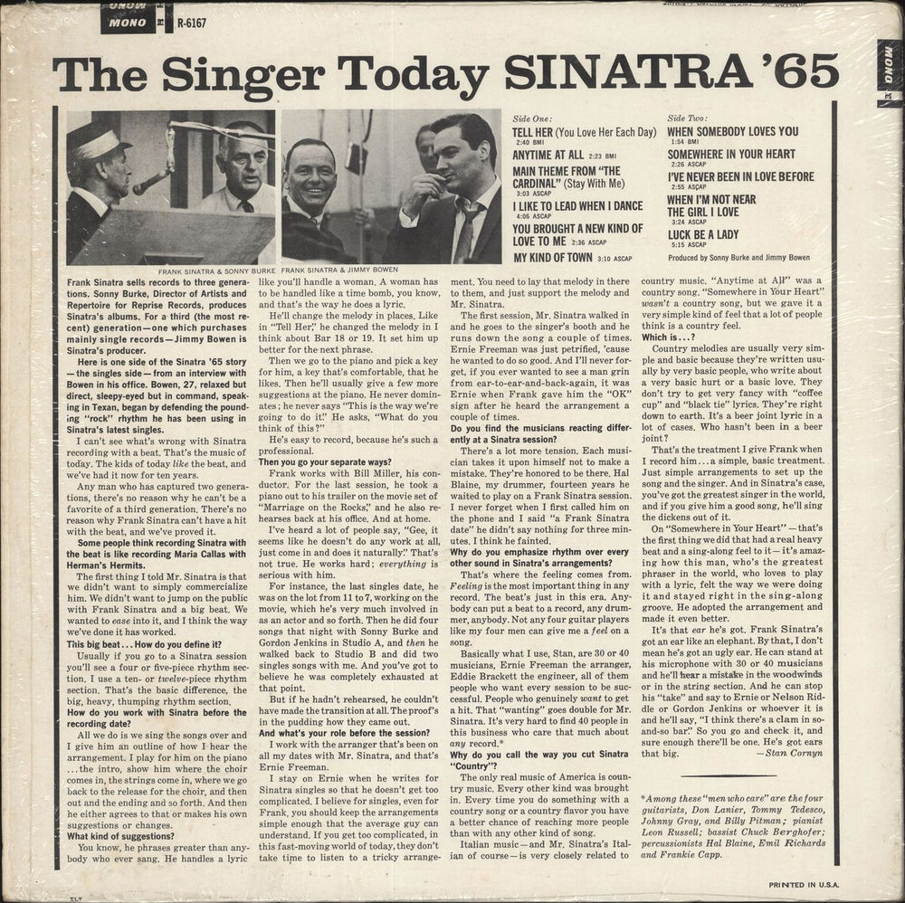 Frank Sinatra Sinatra '65 - shrink US vinyl LP album (LP record)