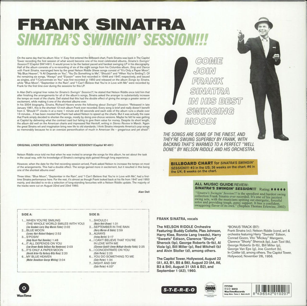 Frank Sinatra Sinatra's Swingin' Session!!! - 180gm UK vinyl LP album (LP record) 8436542010207