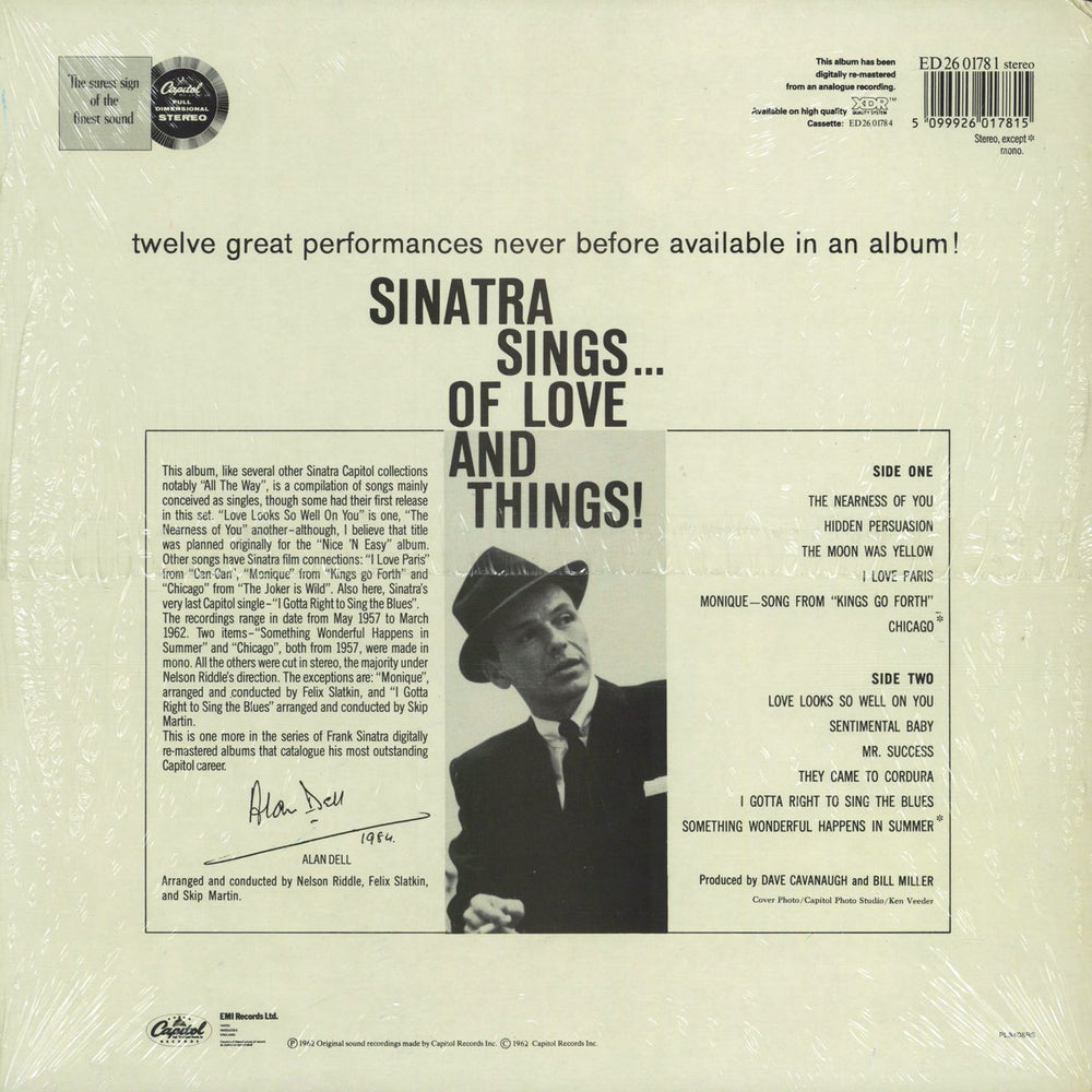 Frank Sinatra Sinatra Sings... Of Love And Things! - Sealed UK vinyl LP album (LP record) 5099926017815