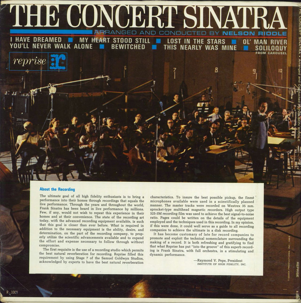 Frank Sinatra The Concert Sinatra US vinyl LP album (LP record)