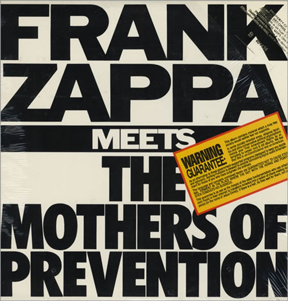 Frank Zappa Frank Zappa Meets The Mothers Of Prevention US vinyl LP album (LP record) ST74203