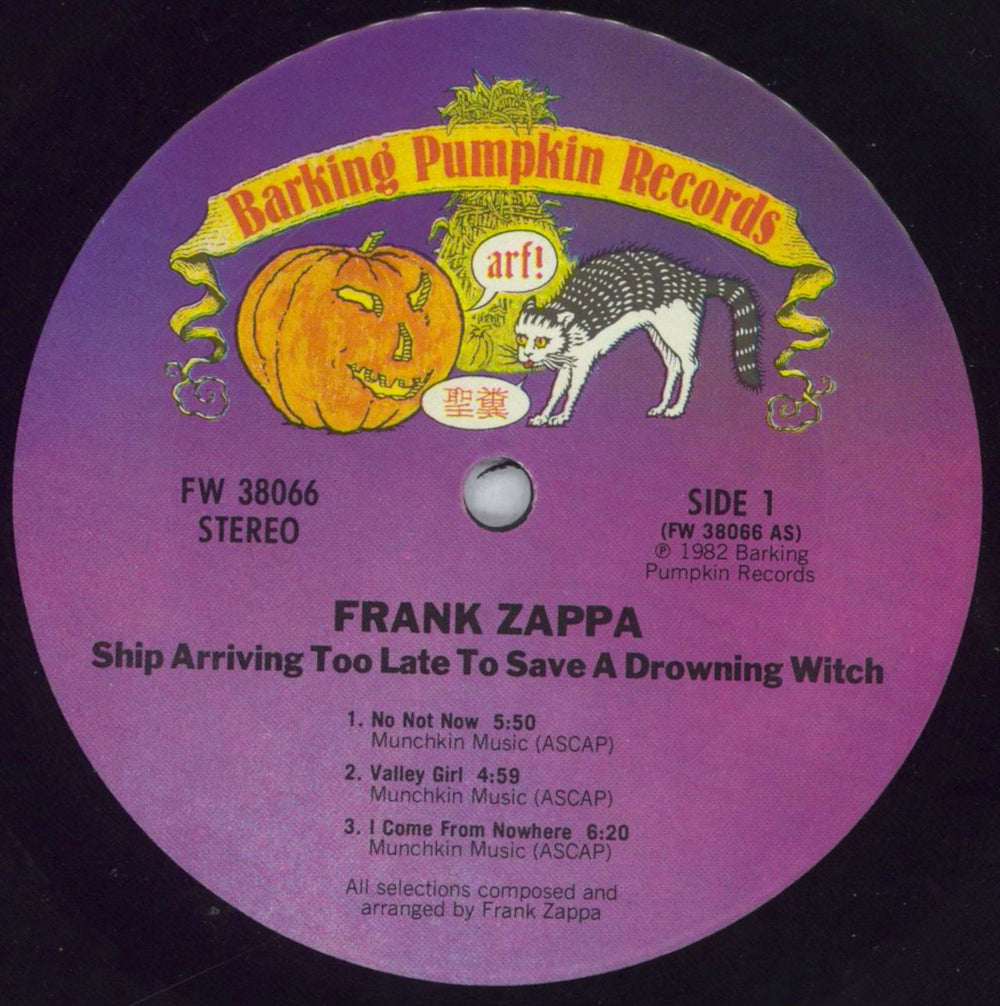 Frank Zappa Ship Arriving Too Late To Save A Drowning Witch US vinyl LP album (LP record) ZAPLPSH57167