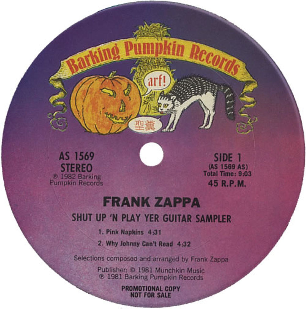 Frank Zappa Shut Up 'n Play Yer Guitar Sampler US Promo 12" vinyl single (12 inch record / Maxi-single) ZAP12SH109615