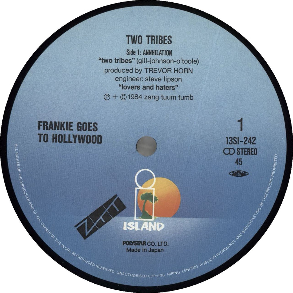 Frankie Goes To Hollywood Two Tribes Japanese 12" vinyl single (12 inch record / Maxi-single) FGT12TW40091