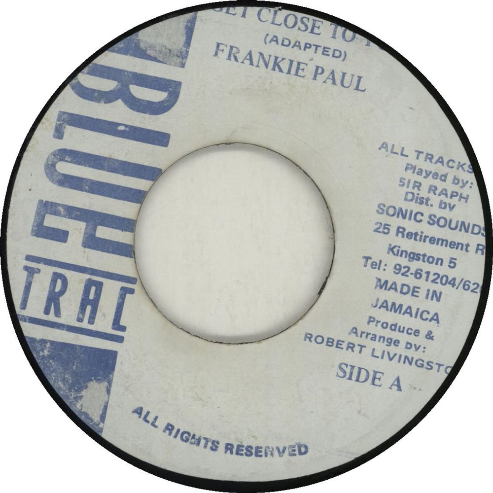 Frankie Paul Get Close To You Jamaican 7" vinyl single (7 inch record / 45)