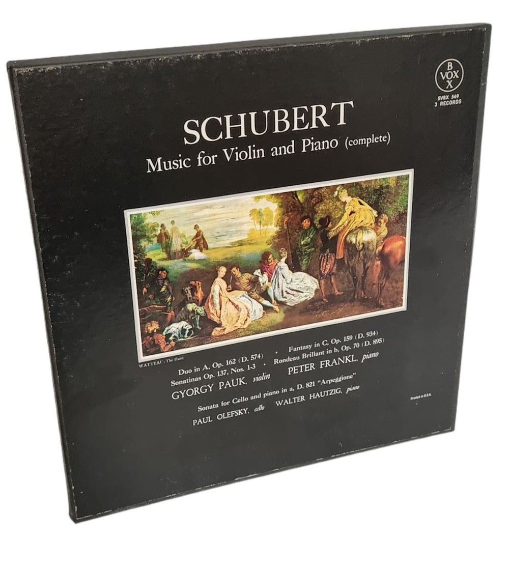 Franz Schubert Music For Violin And Piano (Complete) US Vinyl Box Set SVBX569