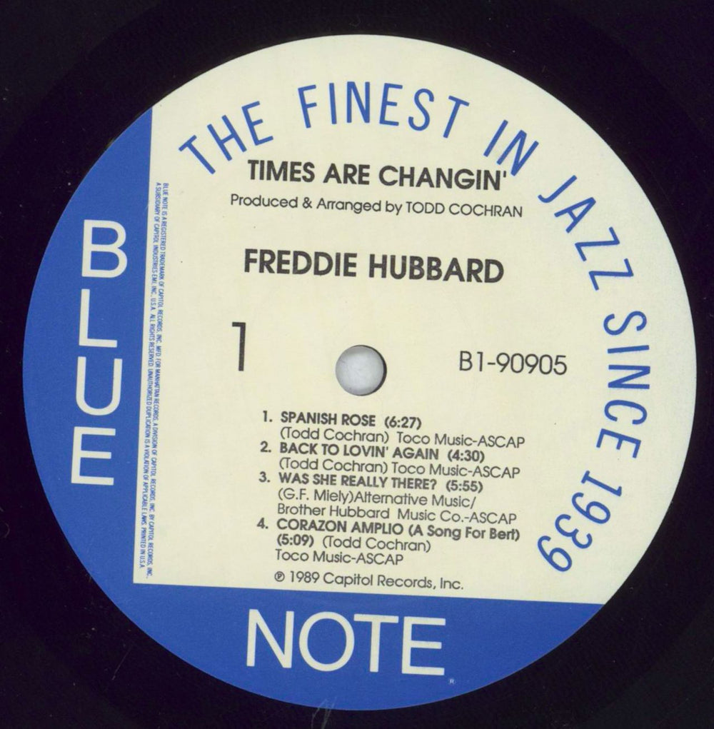 Freddie Hubbard Times Are Changing US vinyl LP album (LP record) FBHLPTI826547