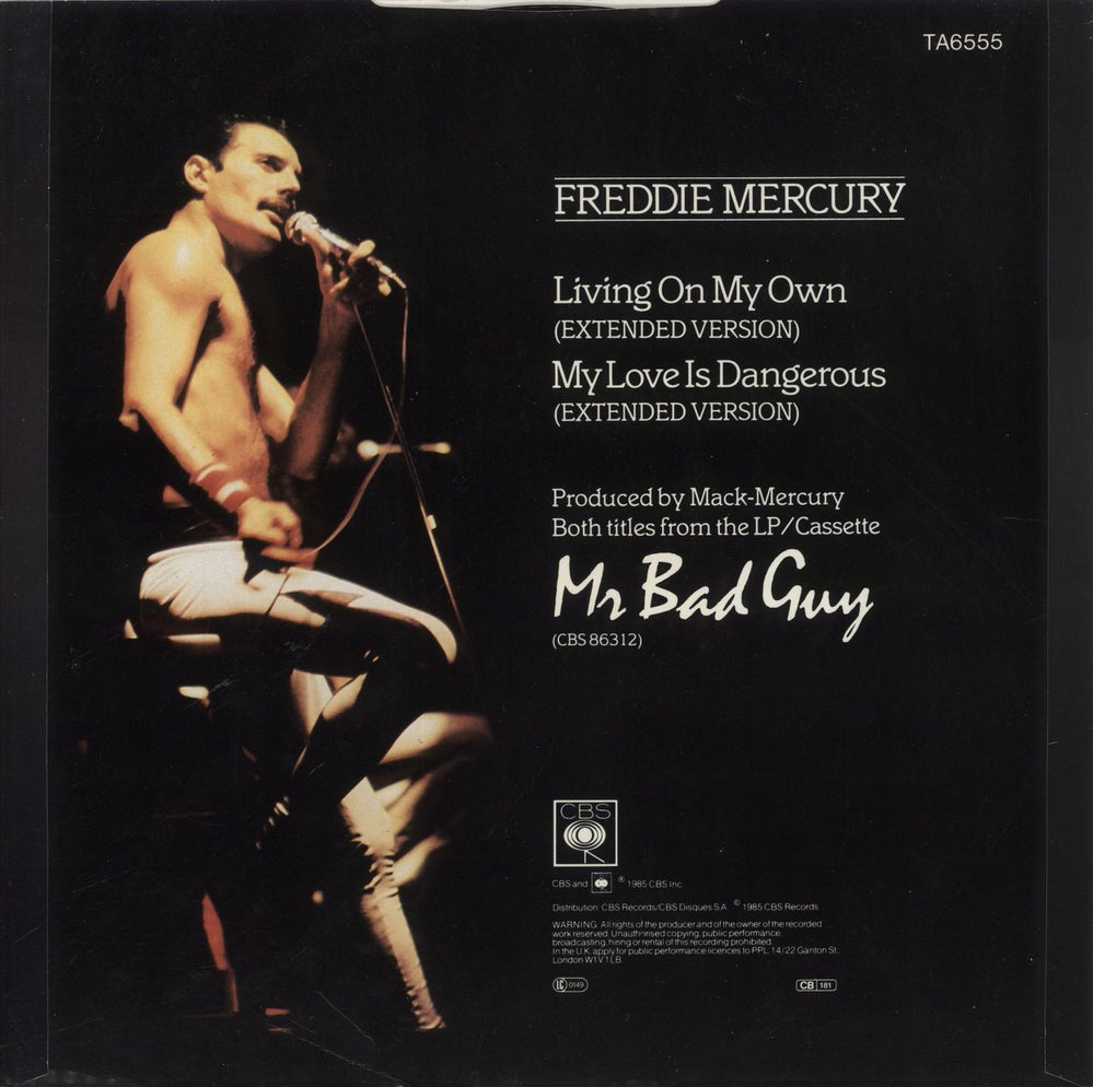 Freddie Mercury Living On My Own UK 12" vinyl single (12 inch record / Maxi-single)